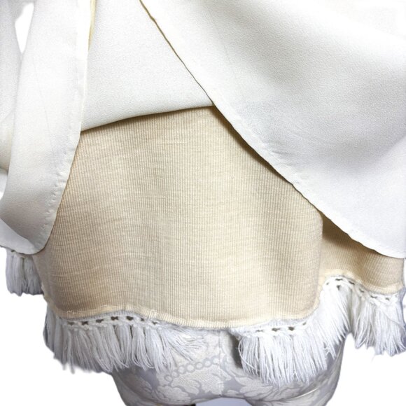 Vintage 60’s 70’s Handcrafted White Faux Fur Capelet With Fringe - Picture 12 of 13